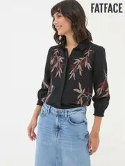 FatFace Black Kate Embroidered Shirt (E81245) | $120