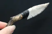 Australian Mookaite Knife w/Burnt Sagebrush Handle-Reiki Wand-Neck Knife