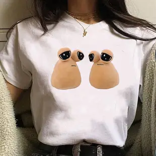 Pou tshirt 女原宿動漫街頭服飾 tshirt 女搞笑原宿漫畫衣服