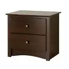 Espresso 2-Drawer Nightstand Fremont Bed Side End Table Bedroom Night Stand
