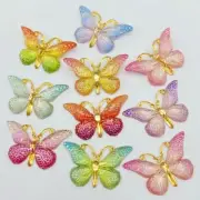 Fancy Mini Butterfly Acrylic Cabochons Flatback Scrapbooks Crafts Cabochon 10pcs