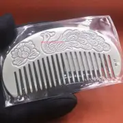 Solid 999 Fine Silver Cute Comb With Chinese Peacock Pattern Small Portable Comb