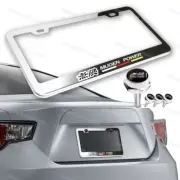 Stainless Steel Chrome Rust Free Mugen License Plate Frame W/ Caps SET for Honda