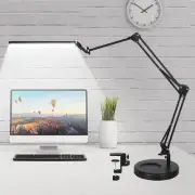 LED Desk Lamp with Clamp,2-in-1 Clip on Desk Lights with Base,50.7" 3-Section...