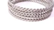 Nordstrom Women's Silver Rhodium Hem Ribbon Bangle Set of 7 bracelet NIB 89