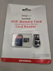 Verizon Sandisk 4GB Memory Card and MobileMate Micro Memory Card Reader