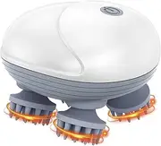 Head Massager Rechargeable for Stress Relax, Waterproof Shampoo Brush Shower with 4 Massage Heads,3 Speeds,Electric Pet Massager Head and Back Scratcher for Tight Muscles and Stiffness