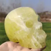 1.26kg Top Natural Citrine Carved Skull Quartz Crystal Skull Decor Reiki Crystal