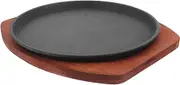 Cabilock Cast Iron Round Grill Pan BBQ Steak Plate Heavy Duty Griddle Iron Griddle Pan Nonstick Surface for Cooking