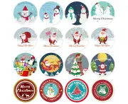 5 Rolls Christmas Gift Sticker Decoration Label Sealing Sticker (HA052)