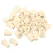 Bell End Stopper Cord Rope Lock for Drawstring Bag, Beige 50pcs