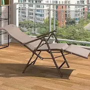 Folding Deck Chair Gravity Sun Lounger, Outdoor Folding Deck Chair Rust Resistant Reclining Home Lounge Chair Gravity Folding Deck Chair Beautiful Scenery Innovate