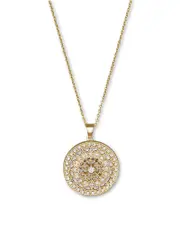 Diamond Medallion Pendant Necklace in 14K Yellow Gold, .25 ct. t. w.
