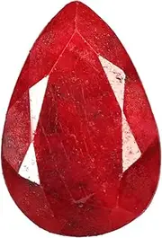 [REAL-GEMS] Natural Red Ruby 9.350 Ct Gemstone, AAA Quality Faceted Pear Cut Red Ruby Loose Stone Beads, Loose Beads