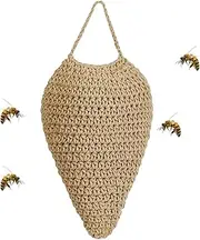 Woven Crochet Wasp Nest Decoy | Hanging Fake Wasps Nest | Artificial Hangable Hive | Practical Wasp Deterren for Hornets Yellow Jackets Home Patio Garden