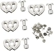 ETHZZLE 4pcs Heart Shape Turn Locks Handbag Bag Accessories Luggage Locks Metal