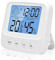 Mumoo Bear Indoor Thermometers Hygrometer Digital Room Thermometer and Humidity Gauge with Clock Humidity Temperature, 5s Fast Refresh, Backlight Function for Home, Office, Bedroom