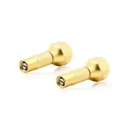Tire Air Chuck Heavy Duty Screw Large Bore Inflator Pressure Gauge Golden 2 Pcs
