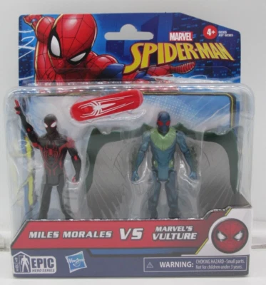 Mavel Epic Hero Series Miles Morales vs Marvel's Vulture 4" Action Figures C2