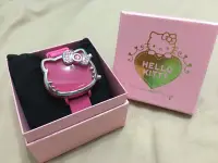 在飛比找Yahoo!奇摩拍賣優惠-Hello Kitty LED電子錶 手錶 -頭形粉鑽
