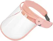 Generic Face Shield Splash Guard Dustproof Ergonomic Headgear Versatile Transparent Visor Full Face Faceshield for Kitchen Cutting, pink