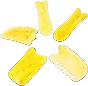 5pc Scraping Massage Tool Set Natural Resin Beeswax for Facial Beauty and Muscle
