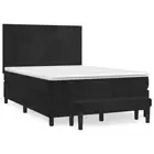 Box Spring Bed with Mattress Black 153x203 cm Queen Size Velvet vidaXL