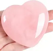 60 mm Rose Quartz Large Heart Crystals Gemstones Gifts for Women, Pink Reiki Healing Stones Worry Stone for Valentine's Day, Birthdays, Anniversary, Mother's Day and Thanksgiving Day
