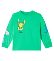 [Stella McCartney Kids] Stella McCartney Kids Printed cotton sweatshirt Y 3 green