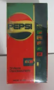 3 Cotton Handkerchiefs in a Pepsi Cola Vending Machine Packaging Vintage USA