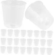 Abaodam 50Pcs Clear Plant Pots for Orchids Durable Nursery Containers with Drainage for Small and Plants Lightweight and Reusable Gardening