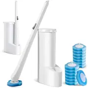 Disposable Toilet Brush Set Replaceable Head Long Handle Cleaning Scrubber Tool