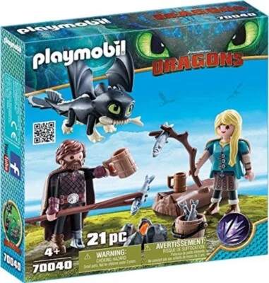 Multicolor Playset: How to Train Your Dragon III Hiccup, Astrid, and Baby Dragon