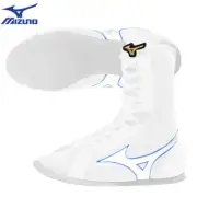 [Made to order] MIZUNO Boxing Shoes Hight Top Cut Easy Pearl White x Metal Blue