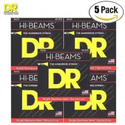 5-PACK DR MR-45 Hi-Beam Stainless Steel Electric Bass Guitar Strings 45-105