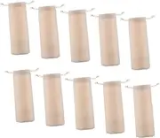 IMIKEYA 10Pcs Cotton and Linen Pouch Bags for Straw and Cutlery Storage Lightweight Travel Bags with Drawstring Closure for Forks Spoons and Stainless Steel Straws