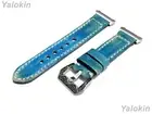 Turquoise Brushed Leather Stitched Band Strap for Fitbit Ionic Smartwatches
