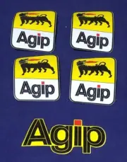 Lot of 4 Agip Sticker 30 Years ago Vintage Stock