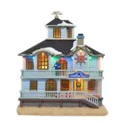 New in Box Carole Towne Cara's Chowder House Lighted Musical Village Scene