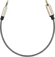 Ronyme Audio Cable 3.5mm to Male RCA Adapter Stable Signal Transmission with Zinc Alloy Housing for Home Theater Devices Amplifiers Tablet Speaker, 1m