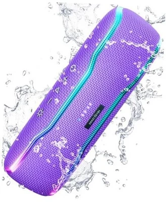 ERKEISEHN Bluetooth Speaker, IPX7 Waterproof Wireless Speakers with Purple