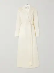 [SASUPHI] SASUPHI - + Net Sustain Benni Belted Silk And Wool-blend Twill Coat - Ivory - IT42 IT 42 Ivory