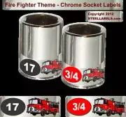 “Fire Fighter” Theme Chrome Socket Label Set - 90 Piece "Easy Read" Tool ID