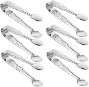 6pcs Mini Serving Tongs Food Clamps for Ice Cubes Appetizers Desserts Tea Parties Practical Kitchen Tools for Social Gatherings