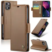 CaseMe iPhone 15+ Plus Folio Wallet Case Cover Apple Side Closure 15Plus [Brown]
