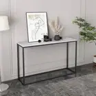 Console Table Hallway Side Entry Display Faux Marble Plant Stand Table Blalck