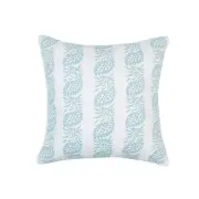 White With Blue Block Pattern And Feather Down Insert Pillow