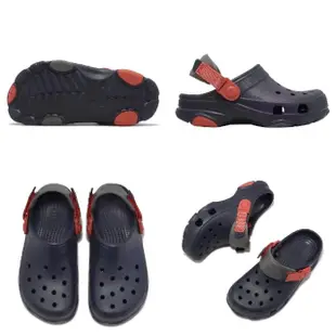 【Crocs】洞洞鞋 Classic All-Terrain Clog K 童鞋 深藍 紅 布希鞋 涼拖鞋 卡駱馳(207458410)