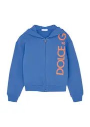 Dolce & Gabbana Kids Logo Hooded Cotton Sweatshirt (4-6 Years) - Blue - 04YR (4 Years) 04YR (4 years)