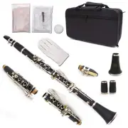 Clarinet for Student Ebonite Body Nickel-Plated B Flat 17 key Beginner Clarinet